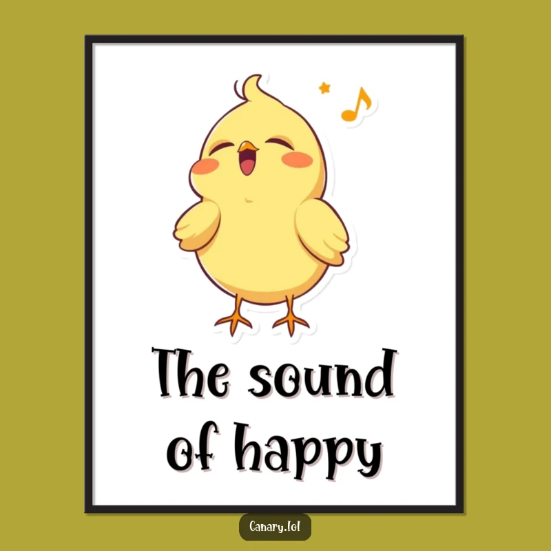 Funny Happy Canary Digital Print: Joyful Song, Perfect Instant Download Humorous Gift