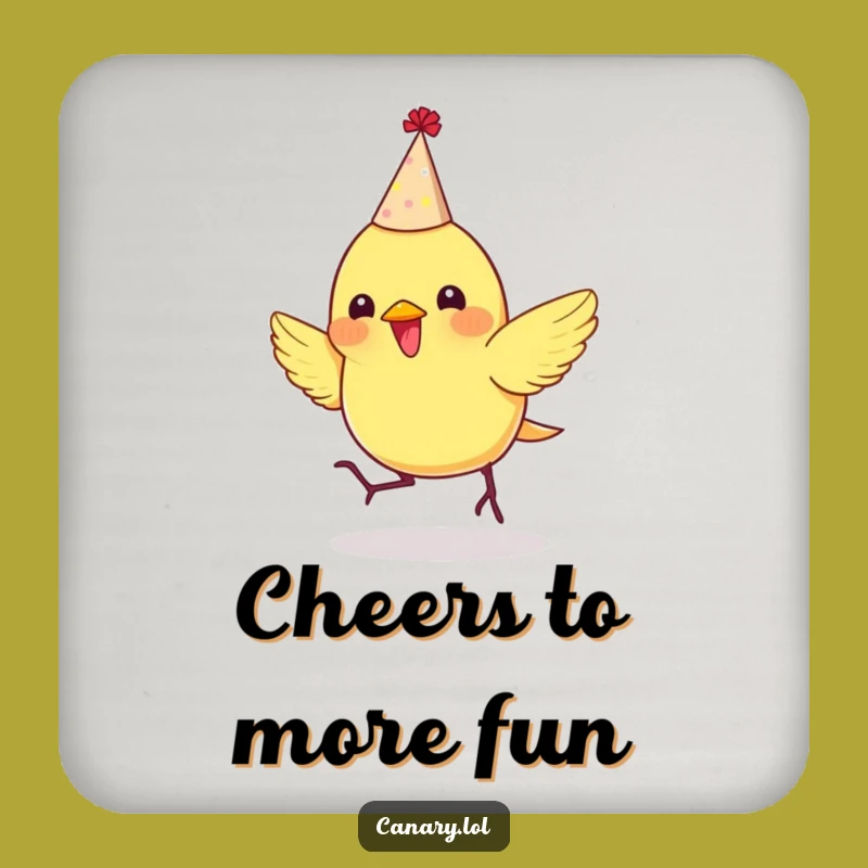 Funny Party Canary Coaster Set: Bouncing Bird Table Protection