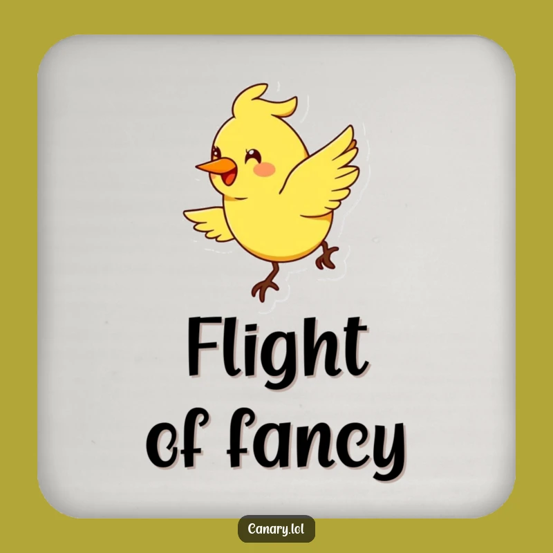 Funny Flying Canary Smile Coaster: Joyful Protection, Humorous Bird Drink Accessory