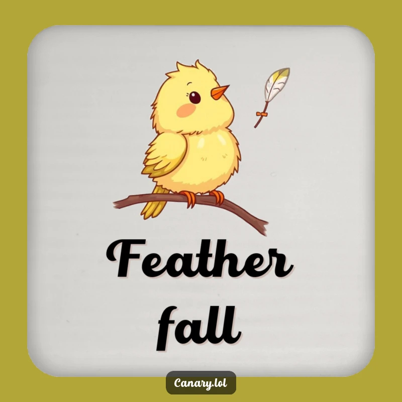 Funny Canary Bird Coaster: Surprise Feather Protection, Humorous Drink Accessory Gift