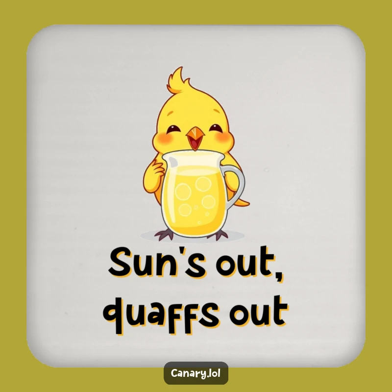 Funny Canary Lemonade Coaster - Protect Surfaces with Cheery Bird Art