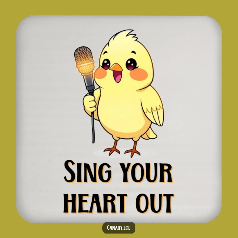 Funny Canary Microphone Coaster - Table Stage Gift!