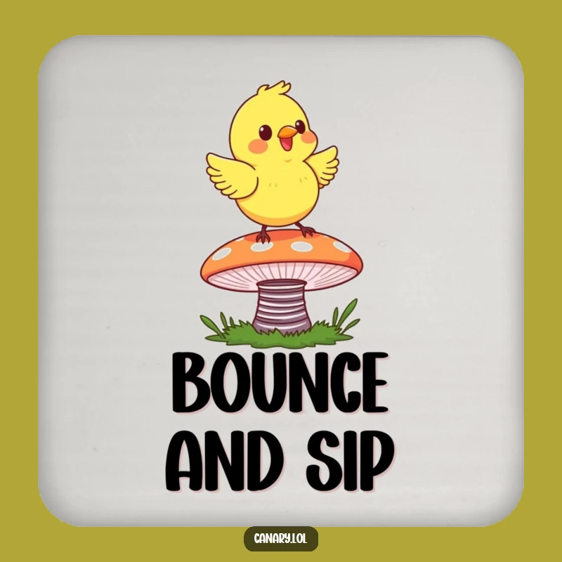 Funny Canary Mushroom Coaster - Protect Surfaces with Whimsical Charm!