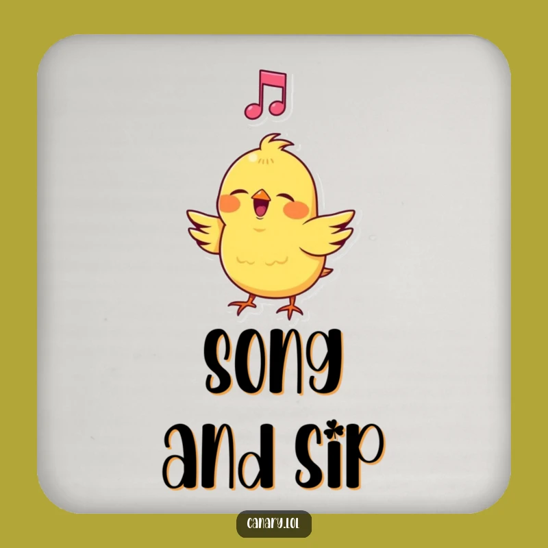 Funny Canary Singing Drink Coaster - Musical Protection for Your Surfaces