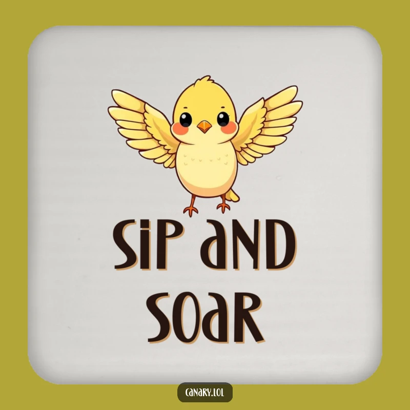 Funny Cute Canary Coaster - Ready for Flight Drink Protector