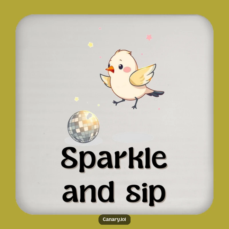 Funny Disco Bird Coaster: Party Hopper Drink Protector, Perfect Funny Gift