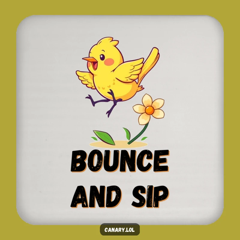 Funny Energetic Canary Coaster - Bouncing Bird Drink Protector