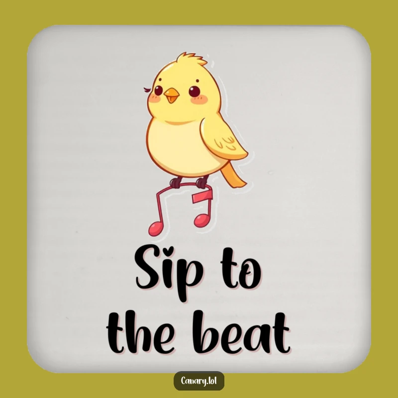 Funny Musical Canary Drink Coaster: Protect Surfaces with Melody