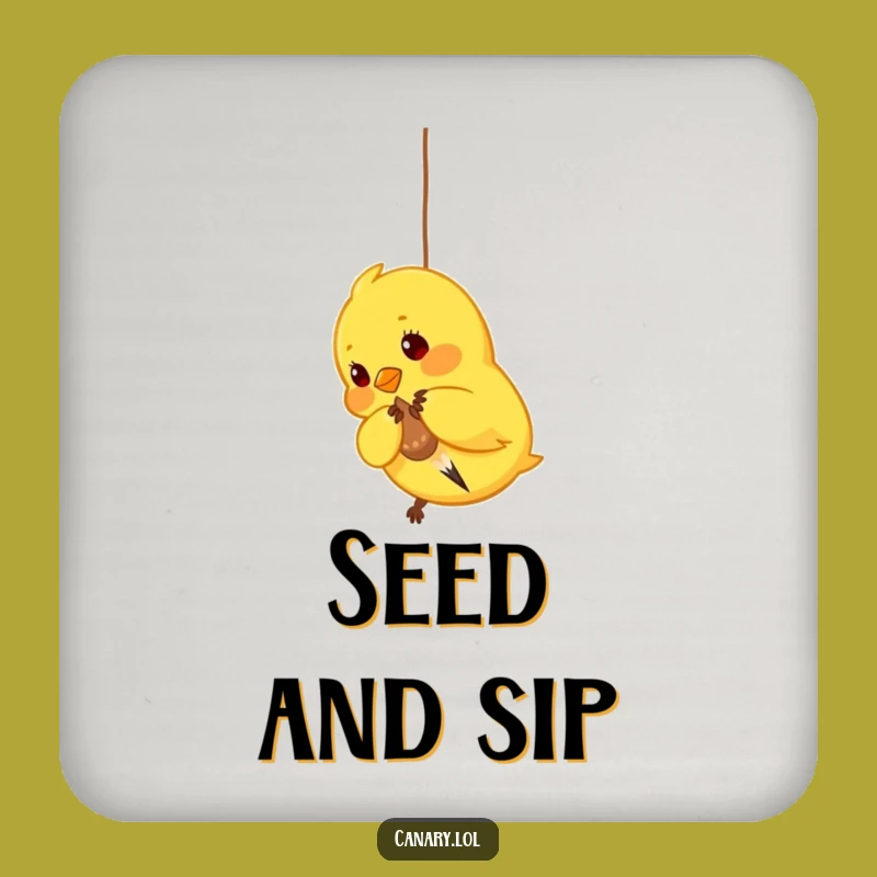 Funny Pecking Canary Drink Coaster - Playful Protection for Your Surfaces