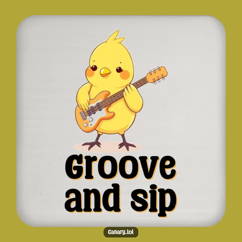 Funny Canary Music Coaster - Groovy Bird Guitar Feet Protector