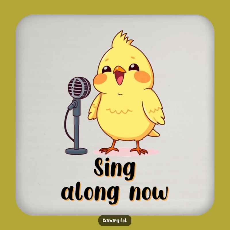 Funny Canary Microphone Coaster - Protect Surfaces with Musical Flair!