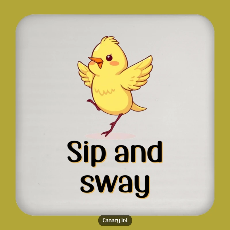 Funny Dancing Canary Coaster - Cheerful Bird Table Decor