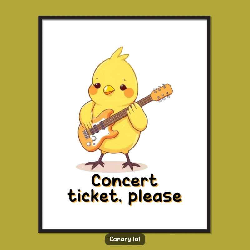 Funny Canary Guitarist Poster - Groovy Bird Music Wall Art Print