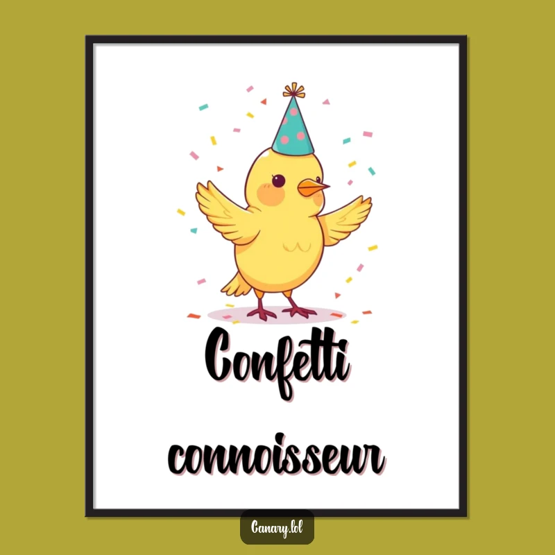 Funny Canary Juggling Confetti Poster - Festive Wall Art Gift!