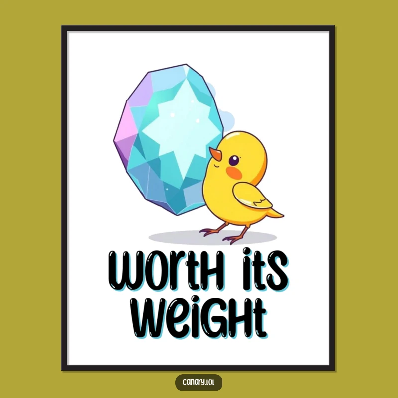 Funny Canary Gem Curiosity Poster: Unique Wall Art for Humorous Bird Enthusiasts