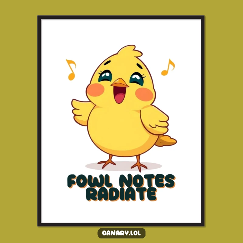 Funny Canary Singing Poster - Cheerful Art, Perfect Wall Decor Funny Gift