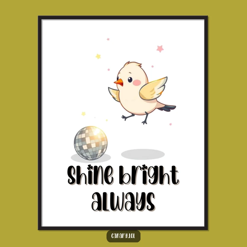 Funny Disco Bird Poster: Excitable Hopper Art Print, Perfect Funny Gift