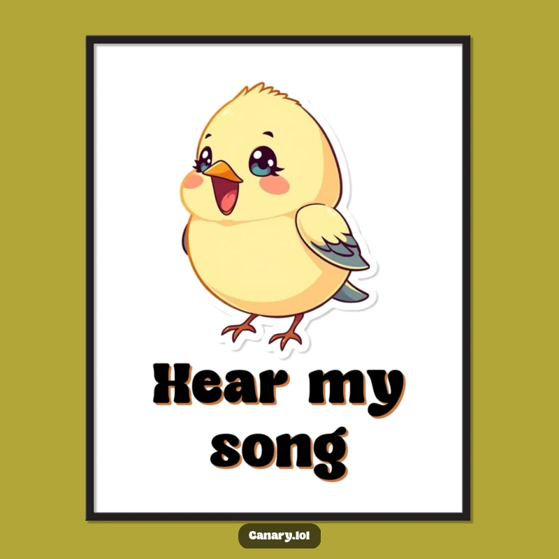 Funny Singing Canary Bird Poster: Walls That Sing with Joy