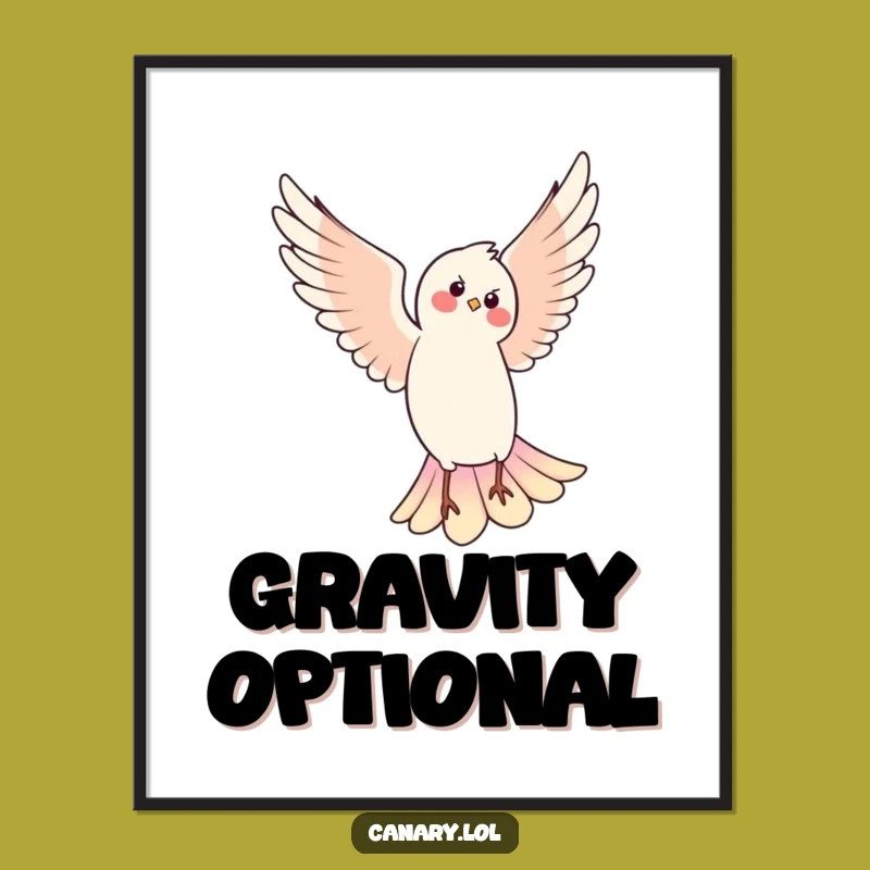 Funny Pirouetting Bird Poster: Elegant Aviary Art Print, Perfect Funny Gift