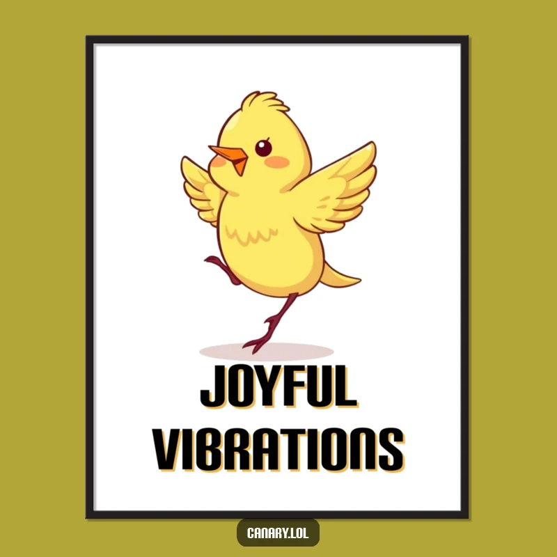 Funny Dancing Canary Poster - Joyful Bird Character Art