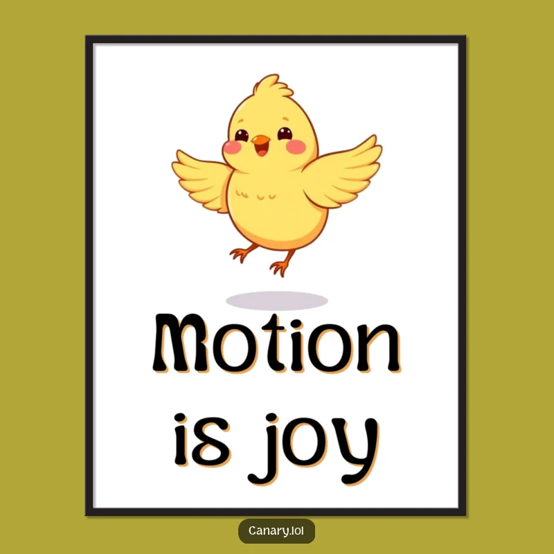 Funny Spinning Canary Poster: Energetic Wall Art, Joyful Bird, Perfect Funny Gift