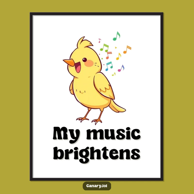 Funny Canary Poster: Joyful Music Notes Art, Perfect Vibrant & Humorous Wall Decor Gift