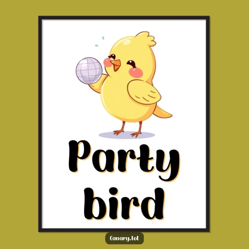 Funny Canary Disco Poster: Party Art! The Perfect Funny Gift Print.