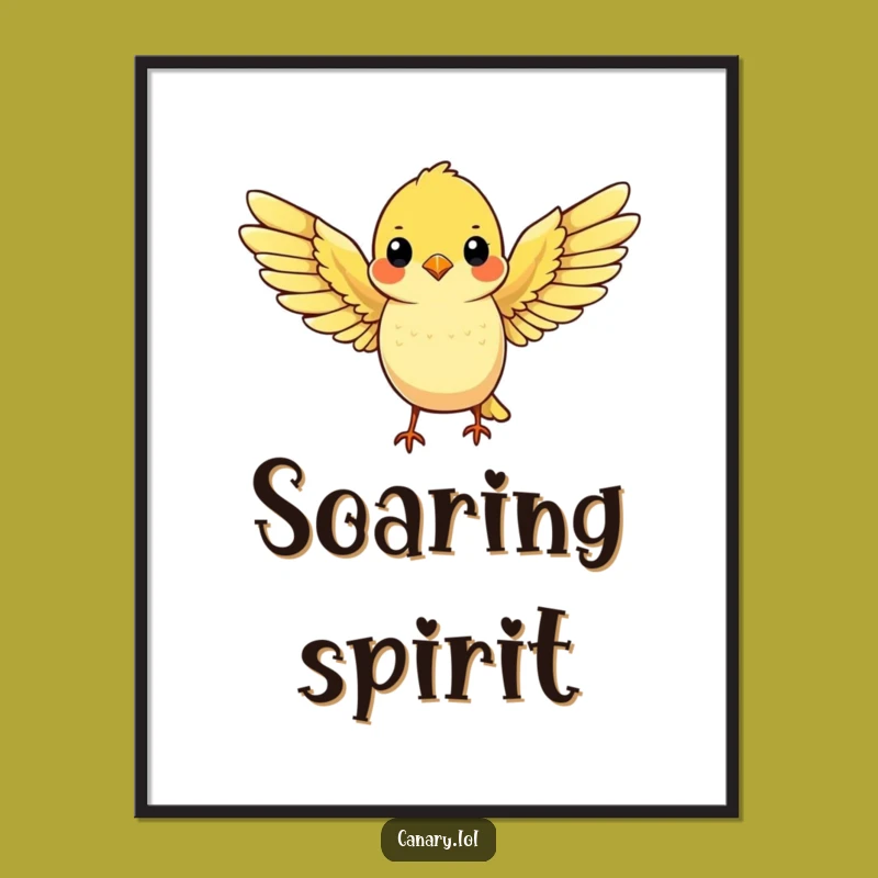 Funny Cute Canary Art Poster - Ready for Flight Wall Decor