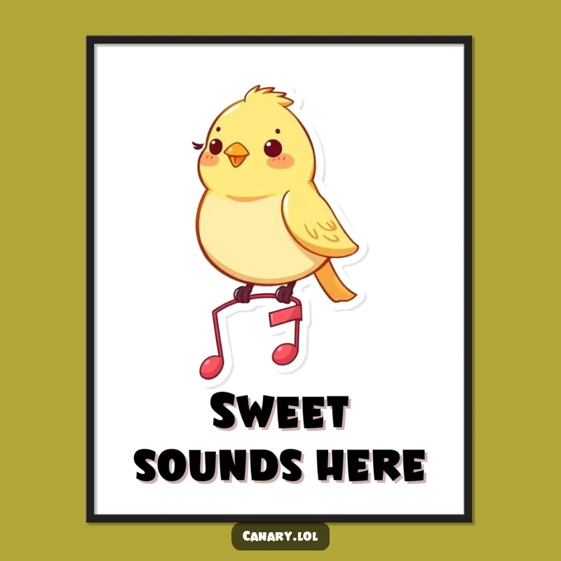 Funny Musical Canary Poster: Harmonious Wall Art for Your Home