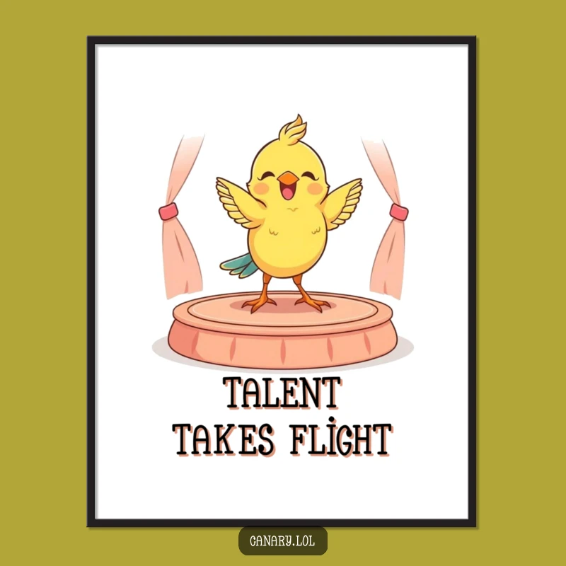 Funny Canary Dancer Poster: Adorable Bird Art Print Gift