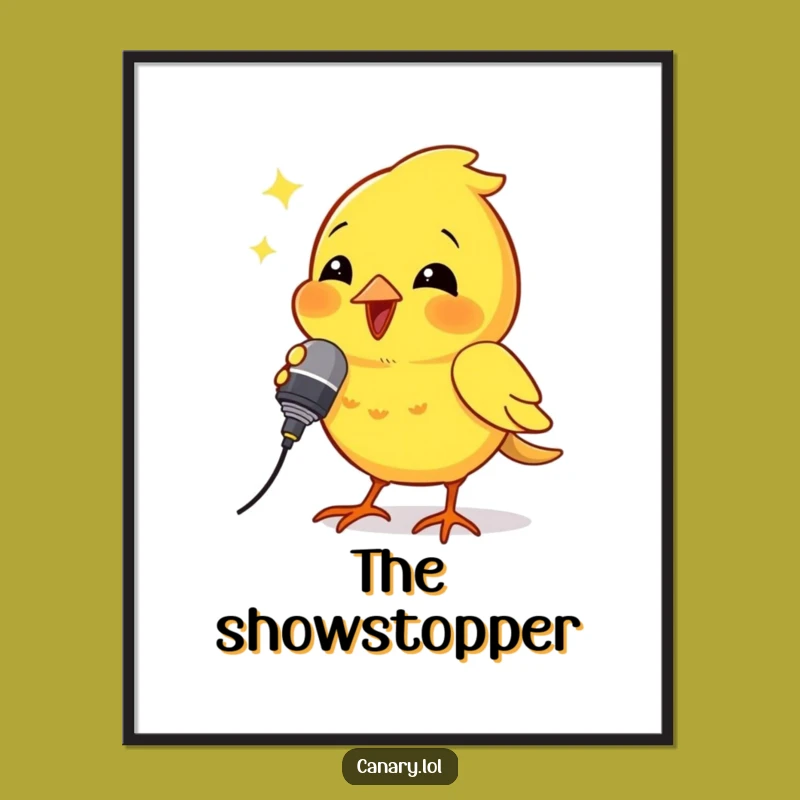 Funny Canary Rockstar Poster: Humorous Wall Art for Music Lovers