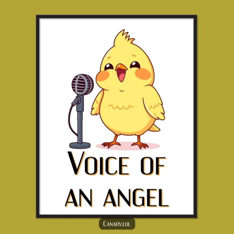 Funny Canary Microphone Poster - Wall Art for Your Little Star Performer!