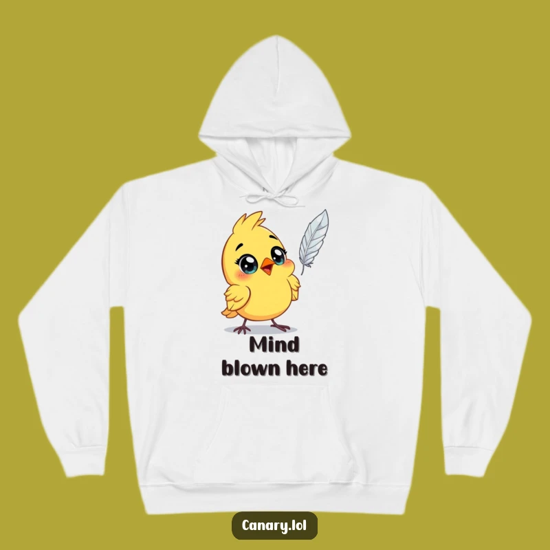 Funny Astonished Canary Hoodie: Cozy Surprise Feather Wear