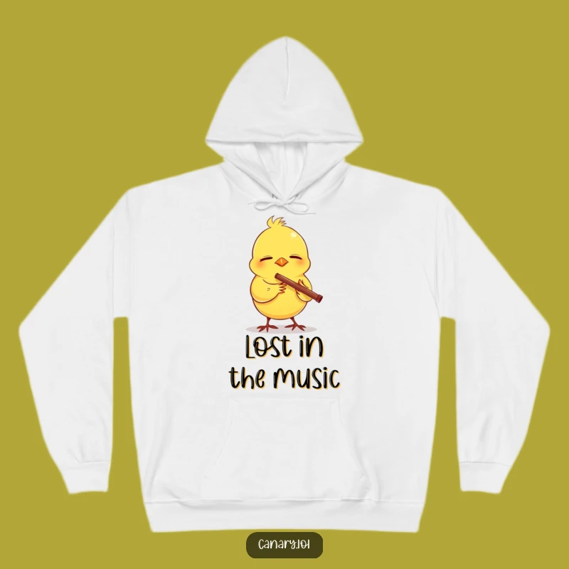 Funny Canary Flute Hoodie: Cozy Tunes, Cheerful Bird, Ideal Funny Gift