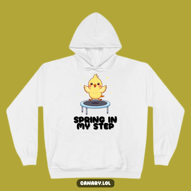 Funny Kawaii Canary Trampoline Hoodie: Cozy Bounce, Adorable Design, Ideal Funny Gift