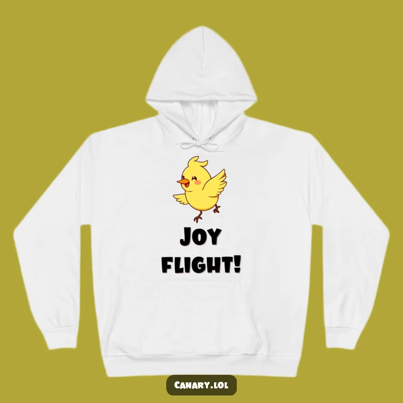 Funny Flying Canary Smile Hoodie: Cozy Arc of Joy, Perfect Humorous Gift