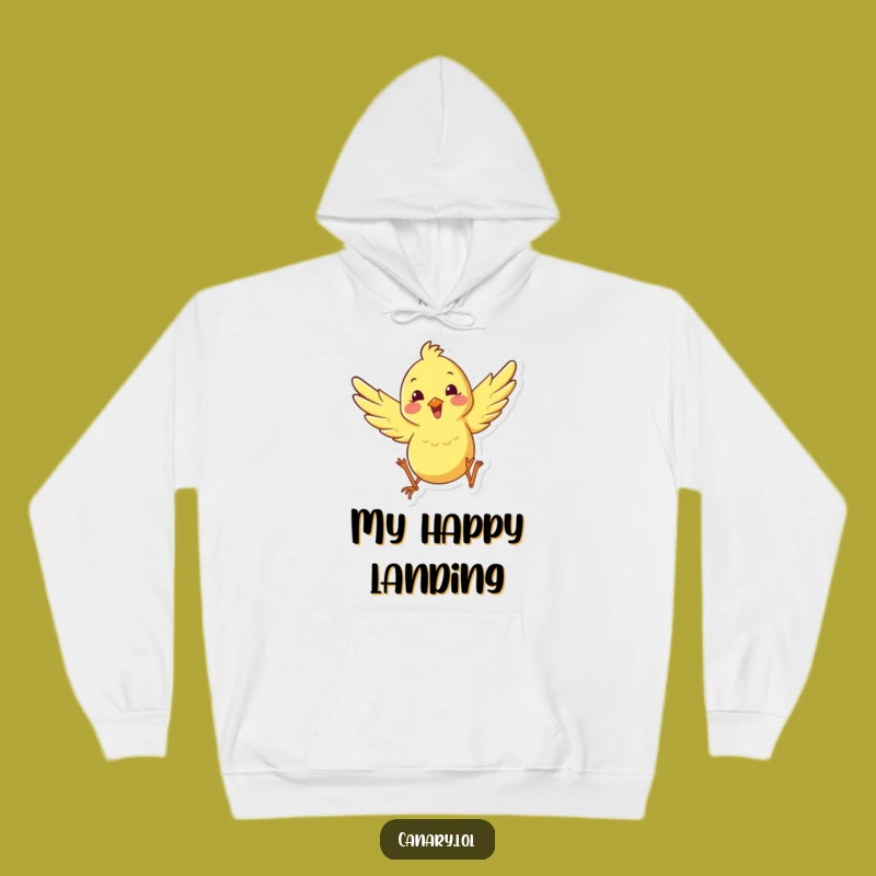 Funny Happy Canary Leaping Hoodie - Cozy Comfort for Your Joyful Jumps