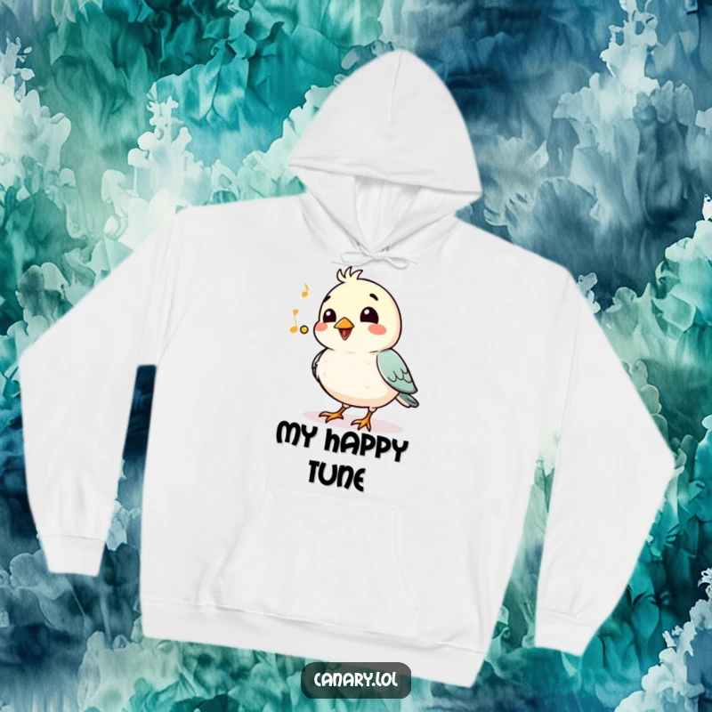Funny Hoodie: A proud bird whistles a jaunty tune with a smile, offering warmth and humorous, musical cheer.