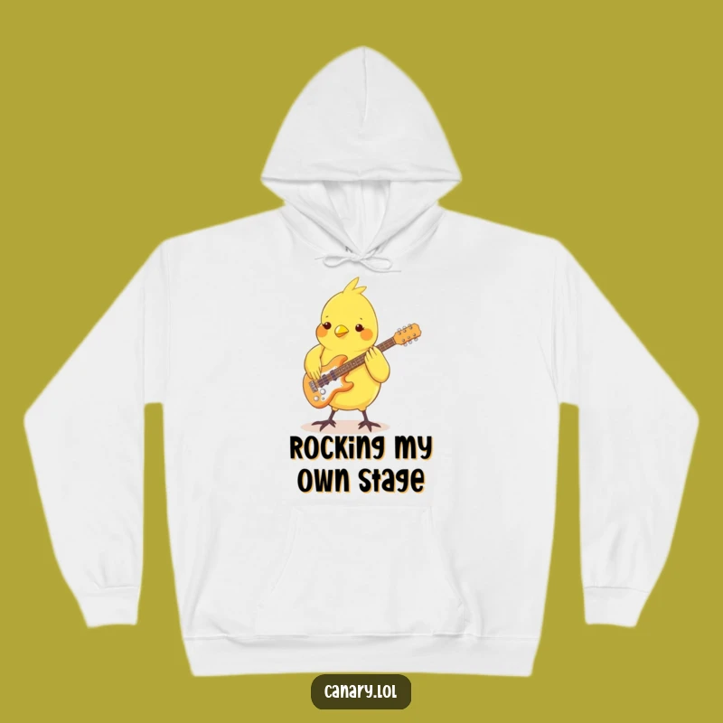 Funny Canary Rockstar Hoodie - Cozy Bird Feet Guitar Grooving Gift