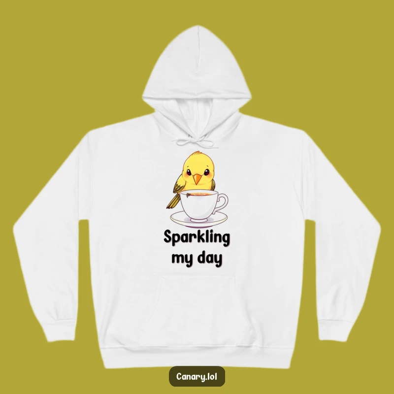 Funny Canary Bird Teacup Hoodie - Cozy Funny Gift for Relaxation