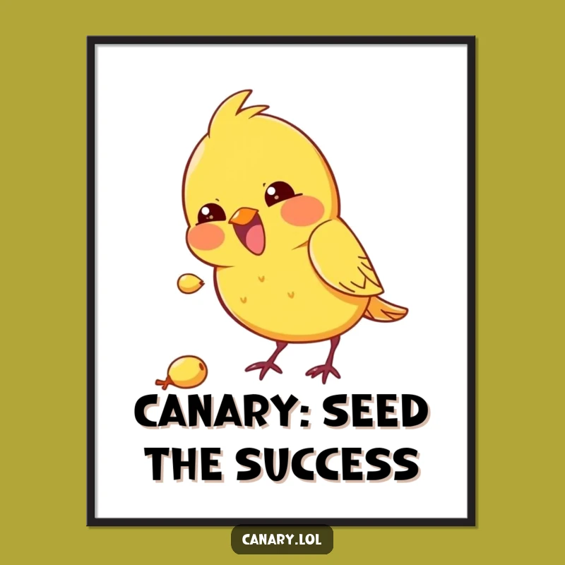 Funny Free Printable Wall Art: Pecking Canary Digital Download Decor