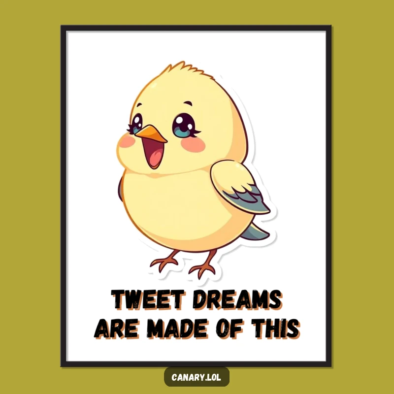Charming Free Printable Wall Art: Tiny Canary Sings a Cheerful Melody
