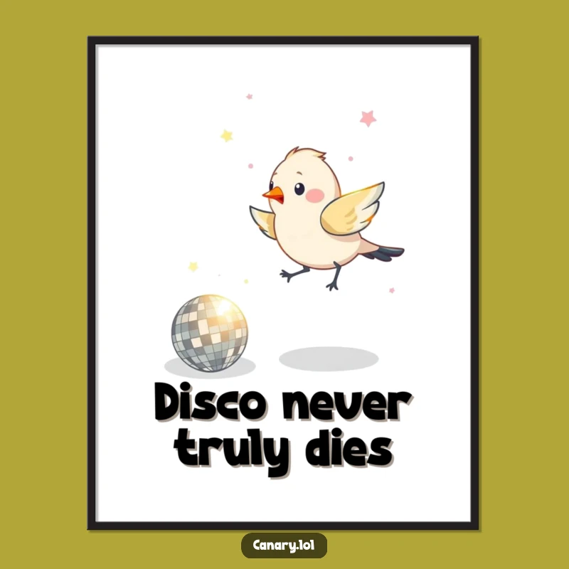 Free Printable Wall Art: Disco Bird Dance Floor - Humorous Downloadable Decor