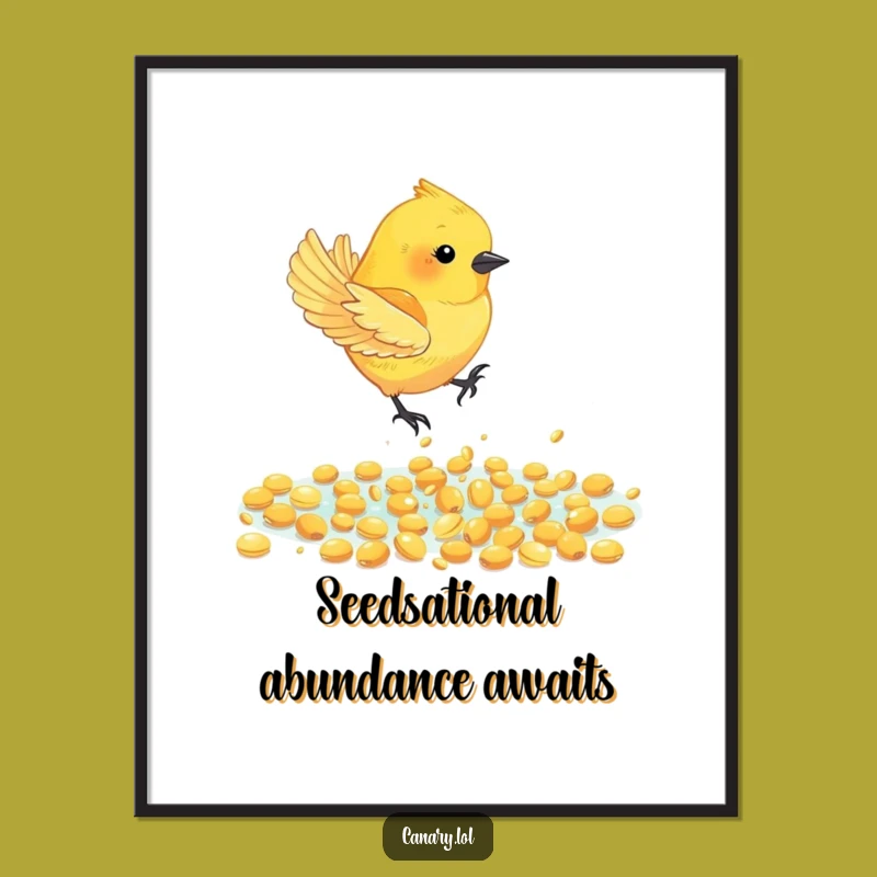 Free Printable Canary Seed Dive Art: Funny Downloadable Decor