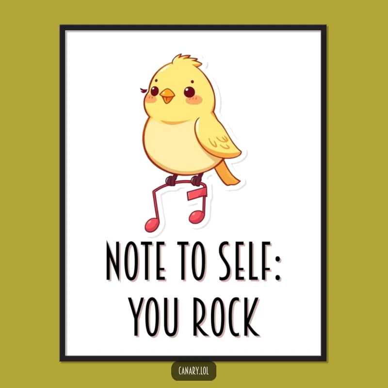 Free Printable Funny Canary Wall Art - Musical Note Downloadable Decor