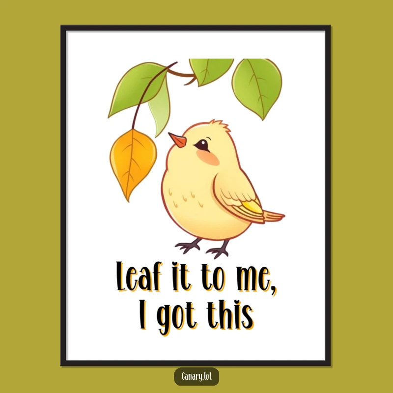 Free Printable Wall Art: Curious Canary & Falling Leaf - Funny Downloadable Art for Quirky Decor