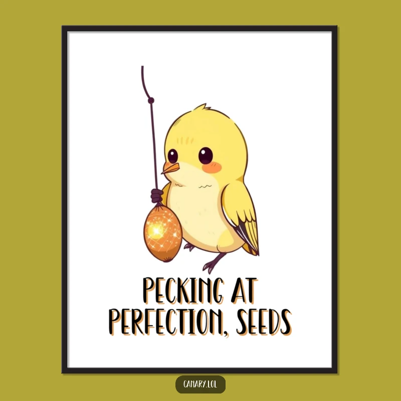 Free Printable Wall Art: Curious Canary's Sparkle Hunt, Humorous Downloadable Decor