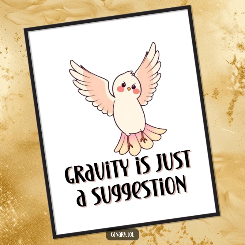 Funny Free Printable Wall Art: A stylized bird performs an energetic pirouette, bringing a sense of whimsical motion to your room.