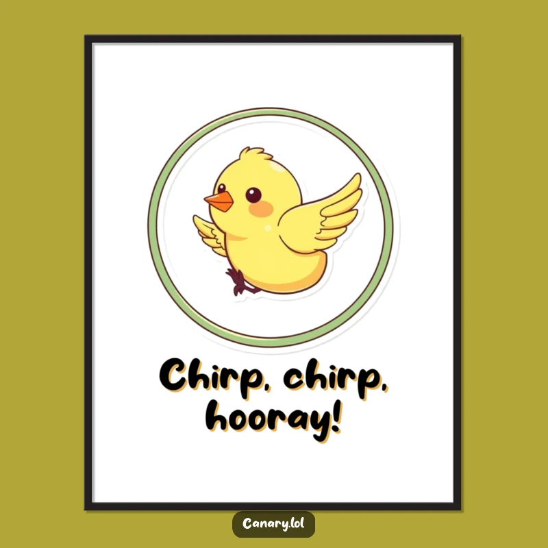 Free Printable Wall Art: Hilarious Looping Canary, Funny Downloadable Art for Your Home