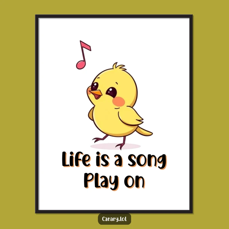 Free Printable Wall Art: Mischievous Canary for Playful Decor - Downloadable Art